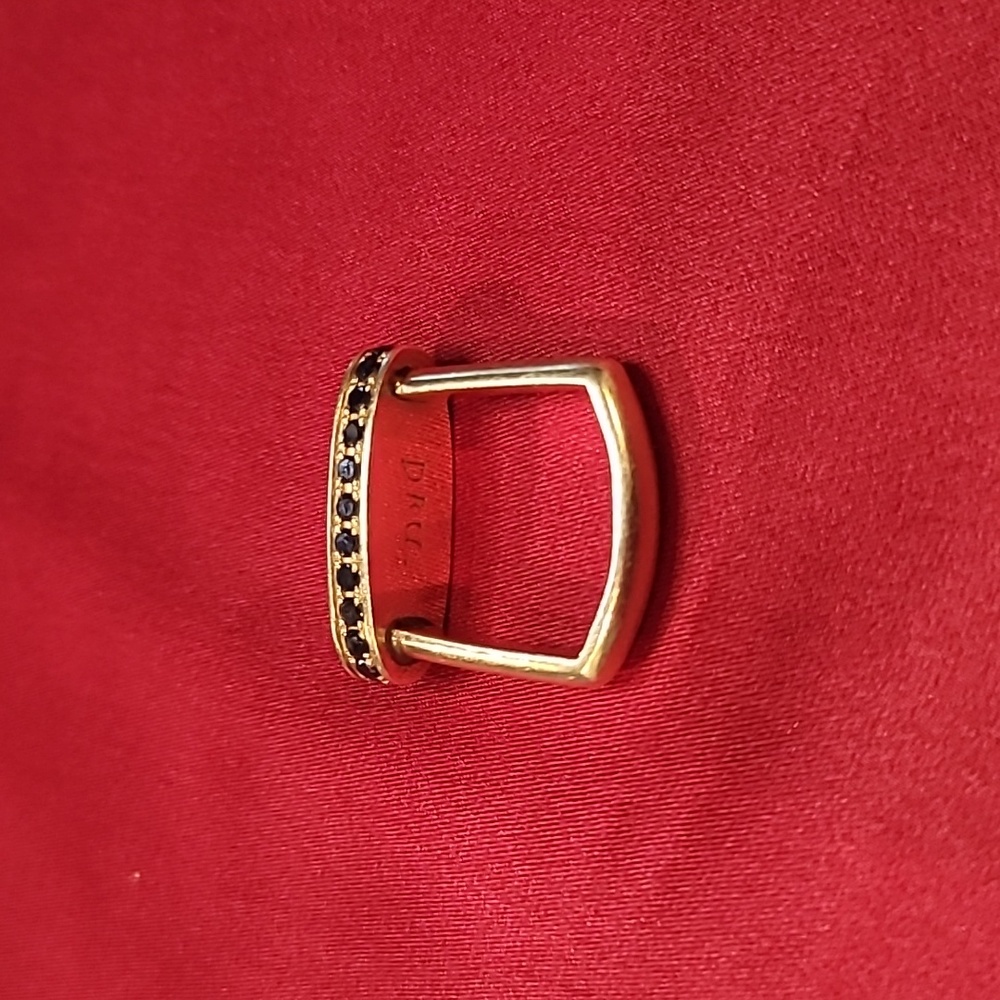 Dru 14K Yellow Gold "Be A Lady" Signet Dimond Ring Very Mildly Used - Picture 7 of 7